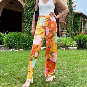 Forever 21 Retro Flower Power High Waisted Pants